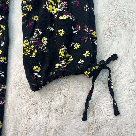 Torrid Black Floral Daisy Tie Challis Smocked Dress Plus Size 2 Long Sleeve Rayo - Picture 7 of 12